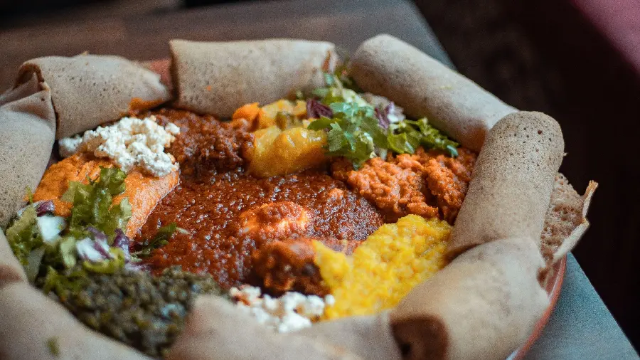 The most beautiful decoration of African appetizer and dessert known as Tajin 