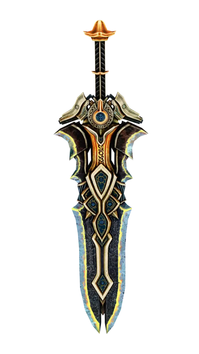 Backgroundless fantasy photo of an antique and expensive sword with hd quality