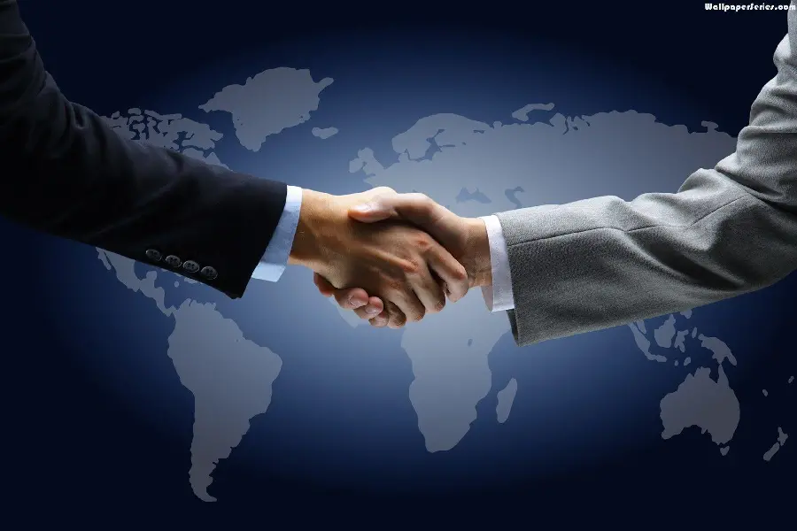 Stock image full HD handshake with the background of the Earth 