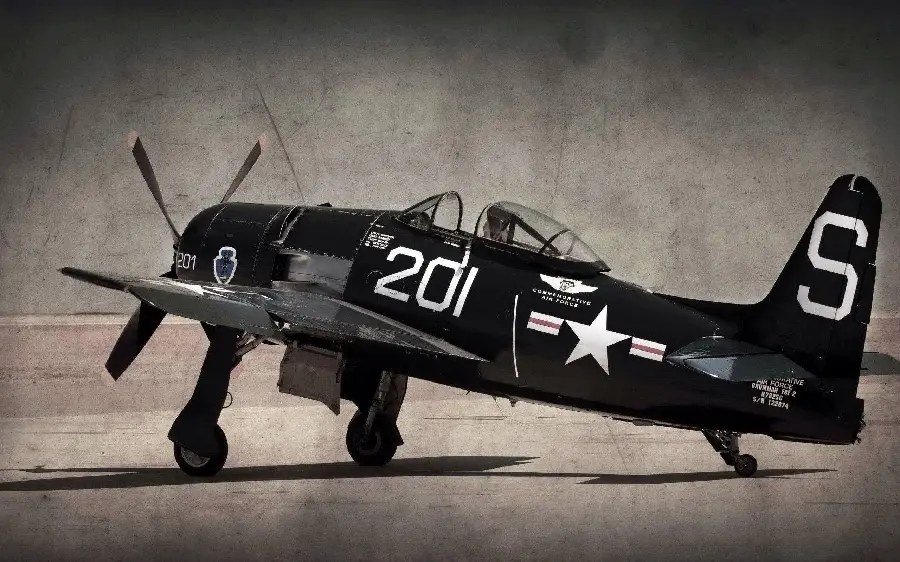 Photo of a beautiful and luxurious black antique plane profile 