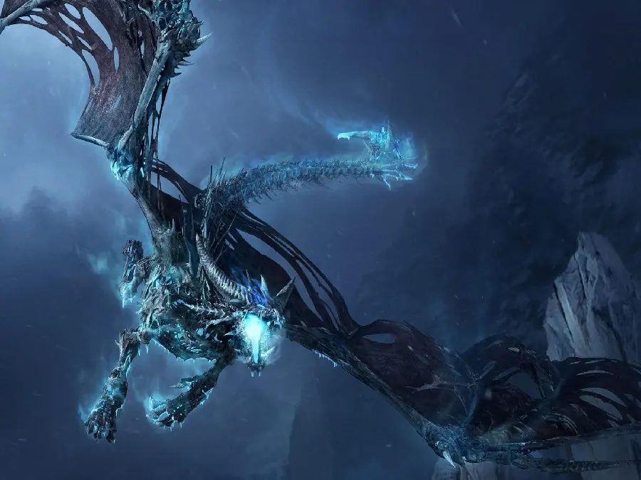 The most beautiful image of a fierce and angry ice dragon with the highest quality