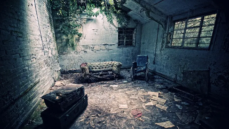 Interesting and spectacular photo suitable for highlighting an abandoned and scary room