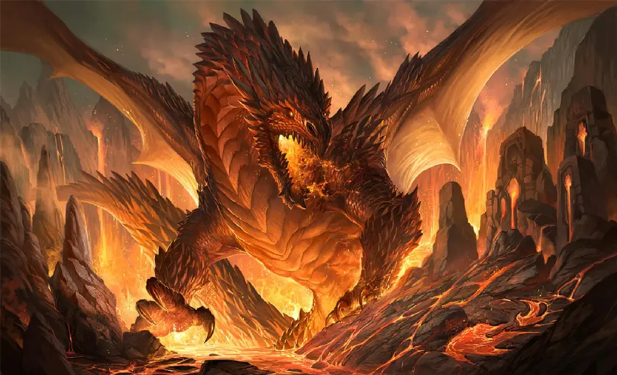 Wallpaper of a violent dragon that symbolizes terror, fear and power
