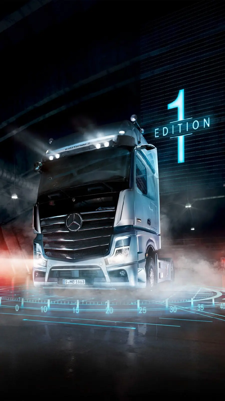 Image of the most popular cargo truck in the world called Actros for Instagram