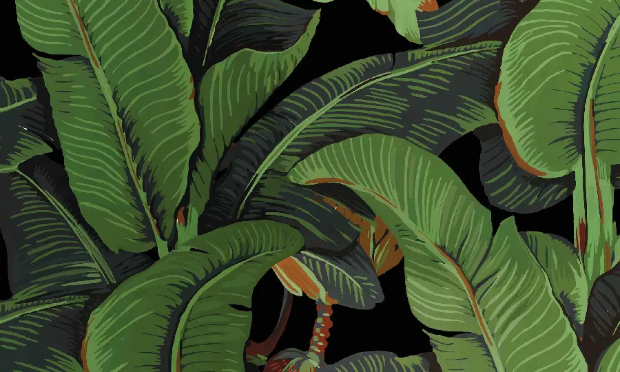 A beautiful photo of an artist painting depicting green leaves