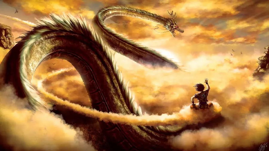 Amazing background of a dragon in a cloudy sky in excellent quality 