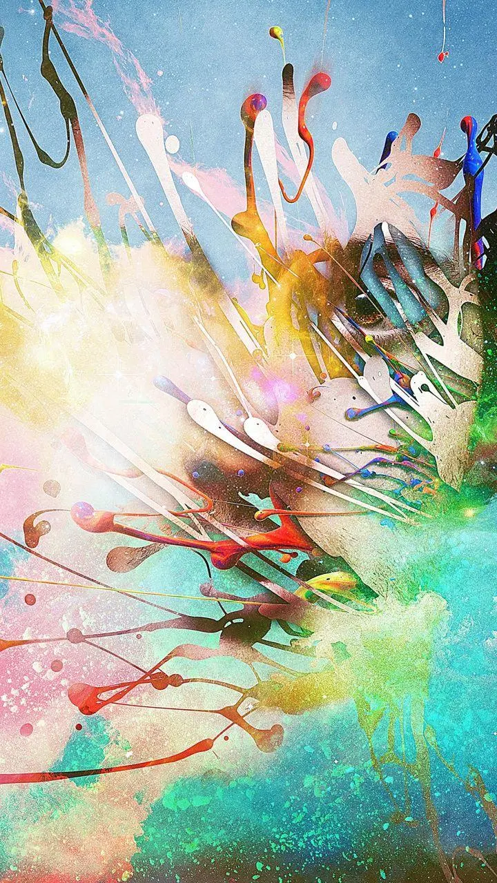 The most mysterious abstract surreal style phone background with bright and cheerful colors