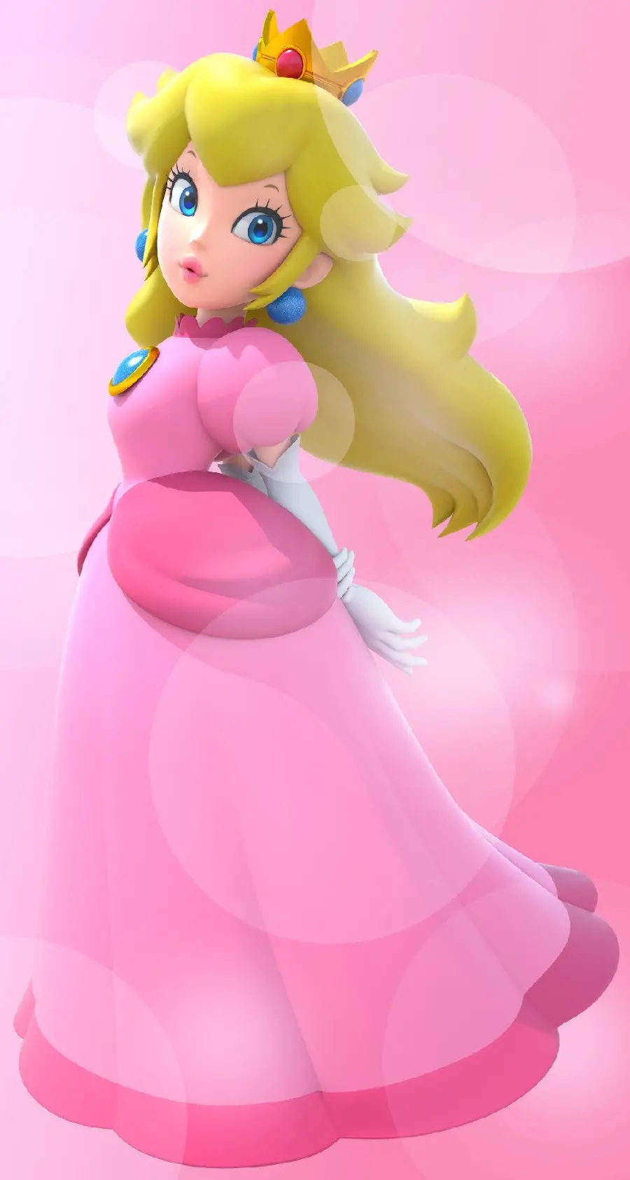 Download the most attractive photo of Princess Peach with a girly pink dress 