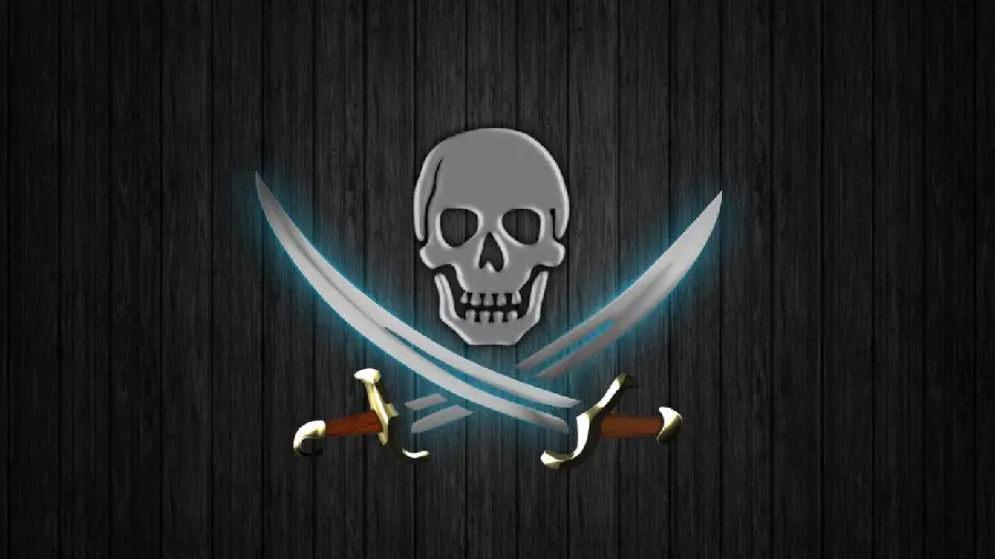 Pirate logo image with sword and skull for WhatsApp profile