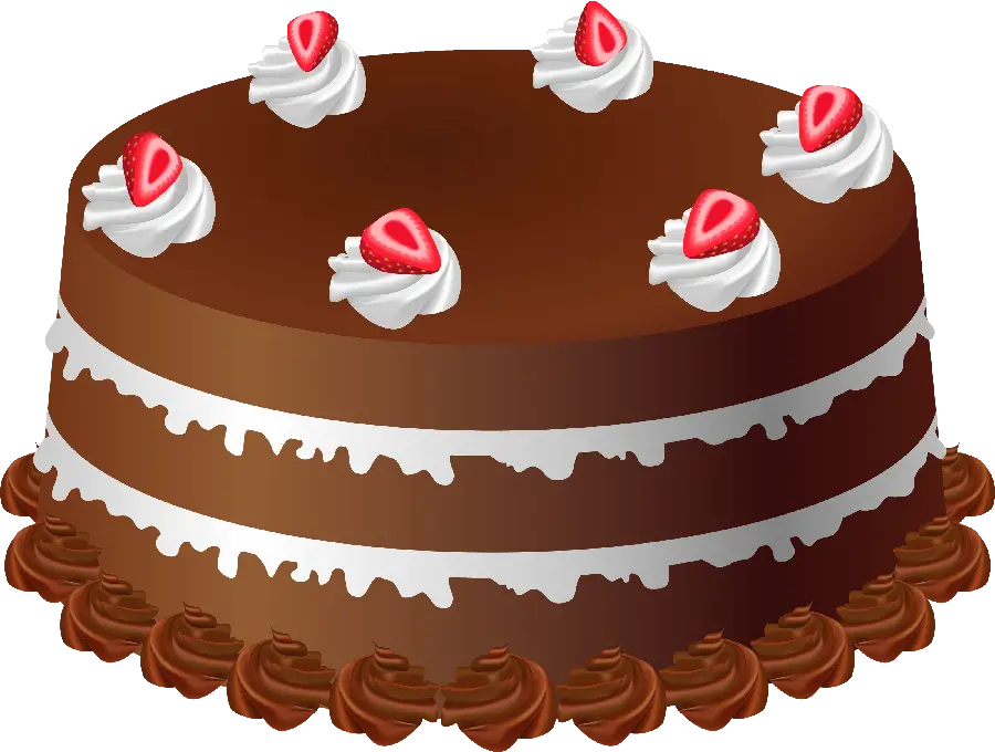 Unique and special image of three-layer cake with strawberries 