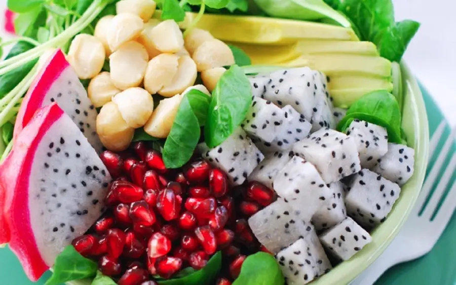 Beautiful view of pitaya fruit decorated in a fruit container containing vitamins C and B