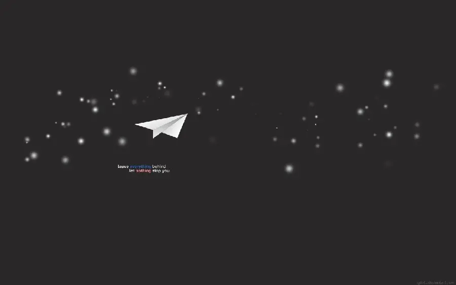 Motivational and relaxing laptop background with white paper rocket design