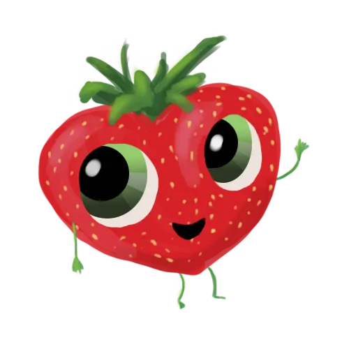 High quality teleported cartoon strawberry image
