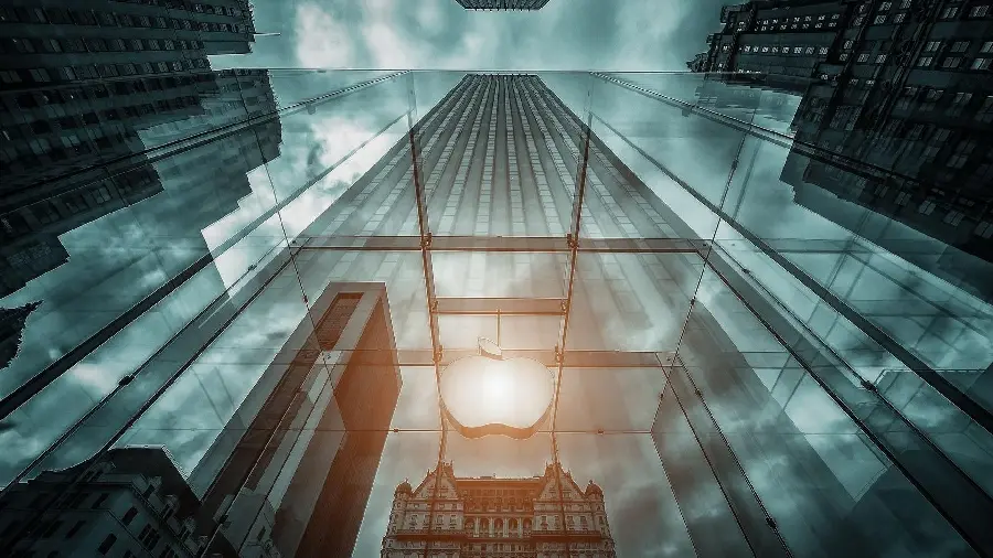 Dreamy and spectacular background of the big Apple tower in high quality 