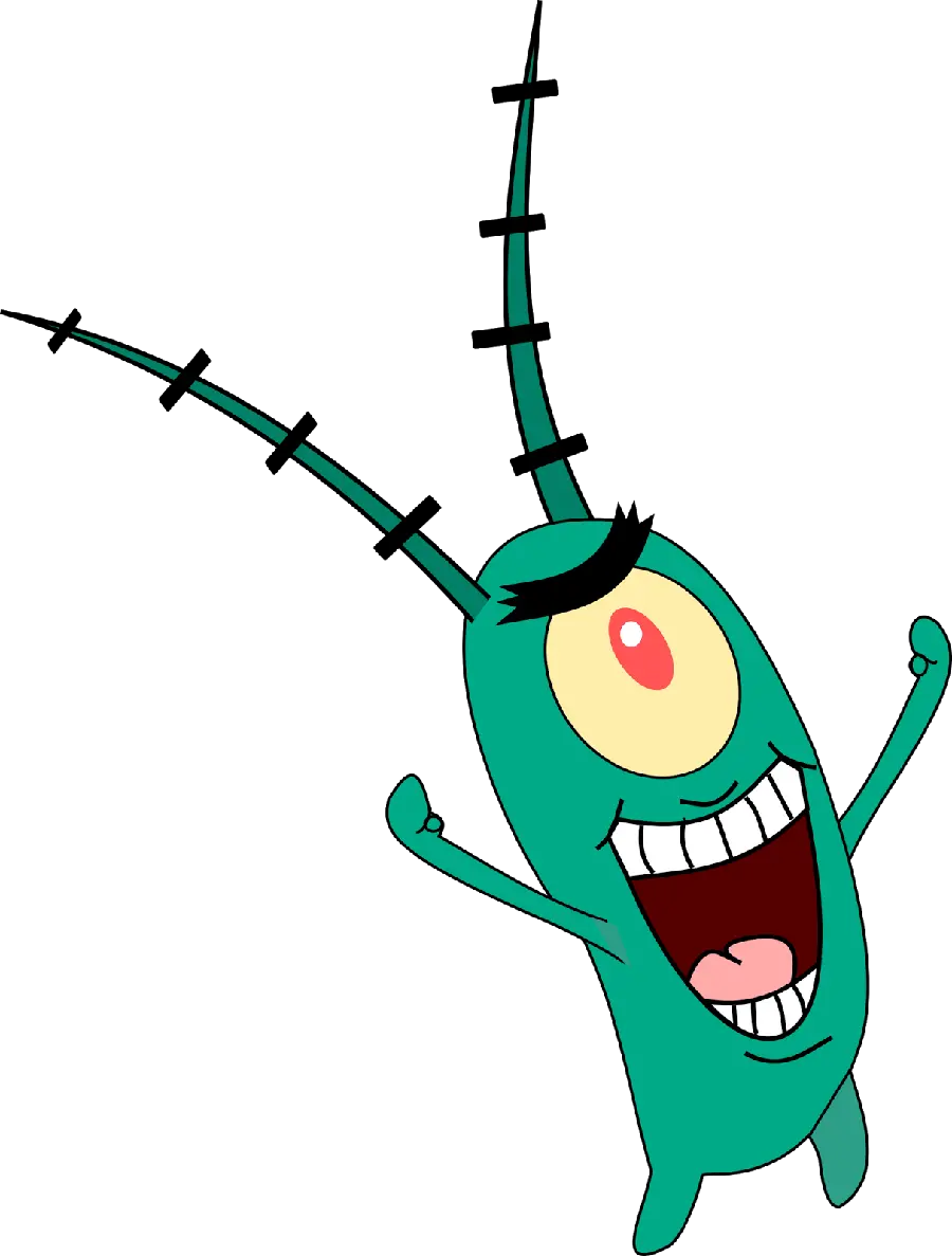 PNG drawing of evil Plankton in SpongeBob ready to use for editing
