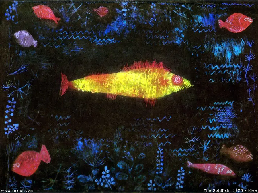 The Goldfish with the genre of Animal painting is a painting in oil and watercolor