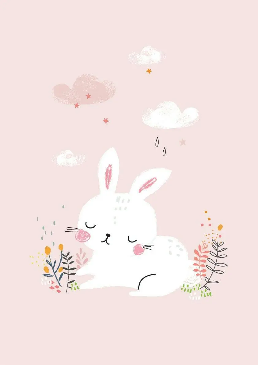 Download Cute and Pink Drawing of a Cute Rabbit