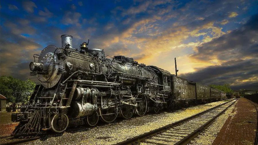 Photo of a nostalgic locomotive with a metal structure and very spectacular details