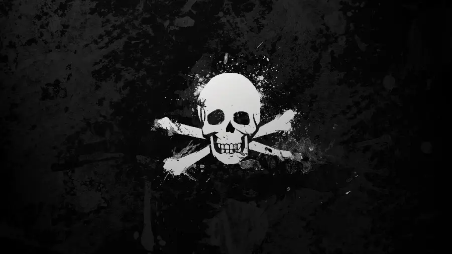 White pirate skull background with a black background for all iPhones