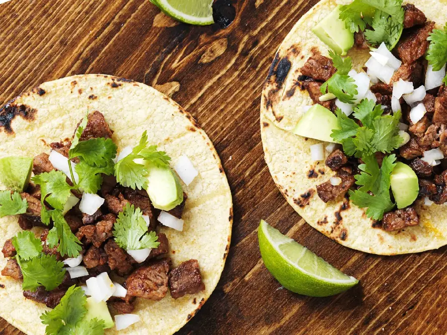 Awesome photo of delicious Mexican food with lemon 