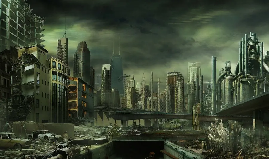 Download edited photo of a scary modern abandoned city 