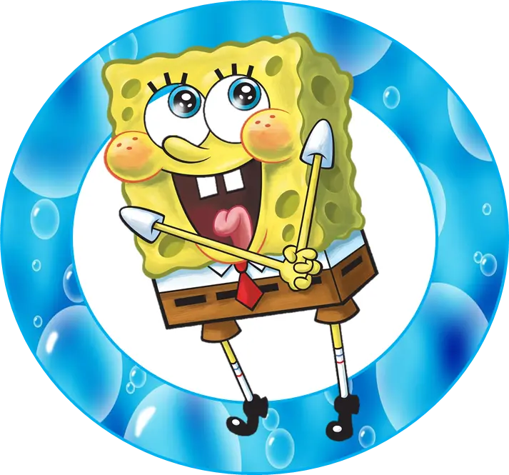 Beautiful circular frame of SpongeBob SquarePants in full hd quality