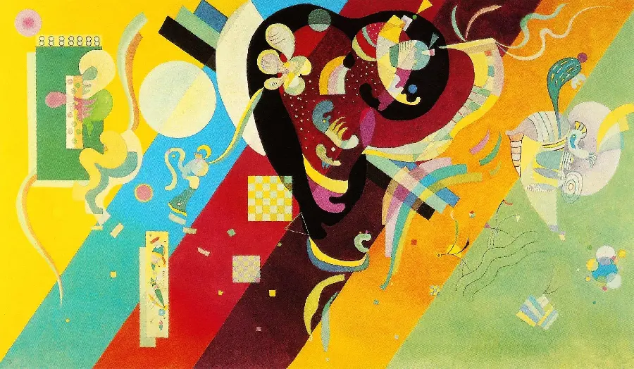 Full HD photo of the most terrible abstract painting by Wassily Kandinsky for background 