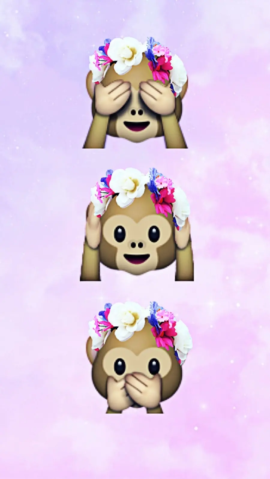 Attractive background of three cute googly monkeys