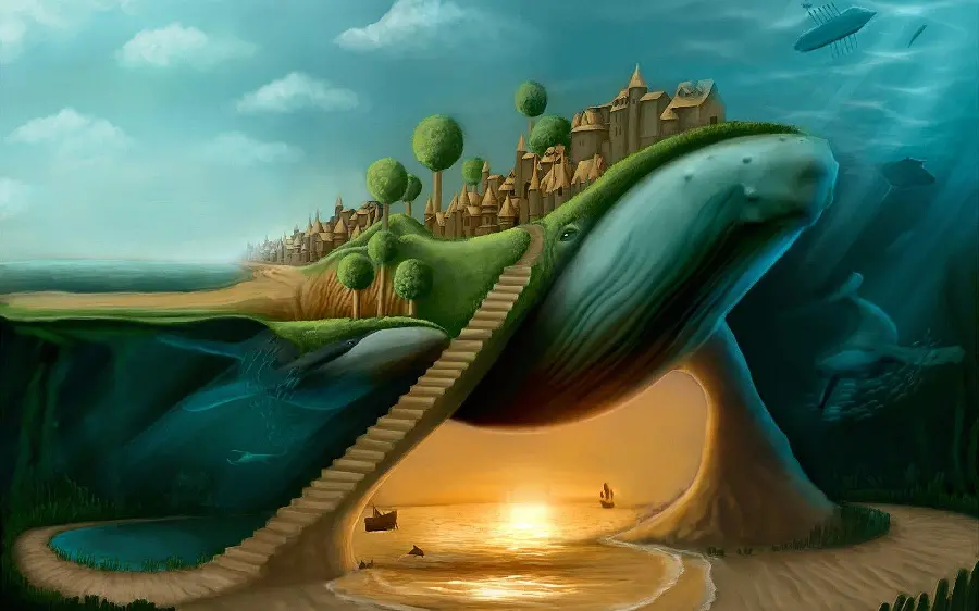 The most stylish and cute fantasy painting image in the style of hyperrealism or surrealism 