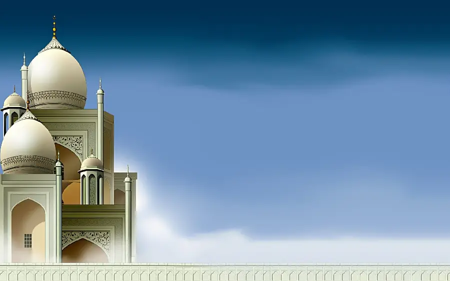 Raw Islamic image without text, mosque and sky design