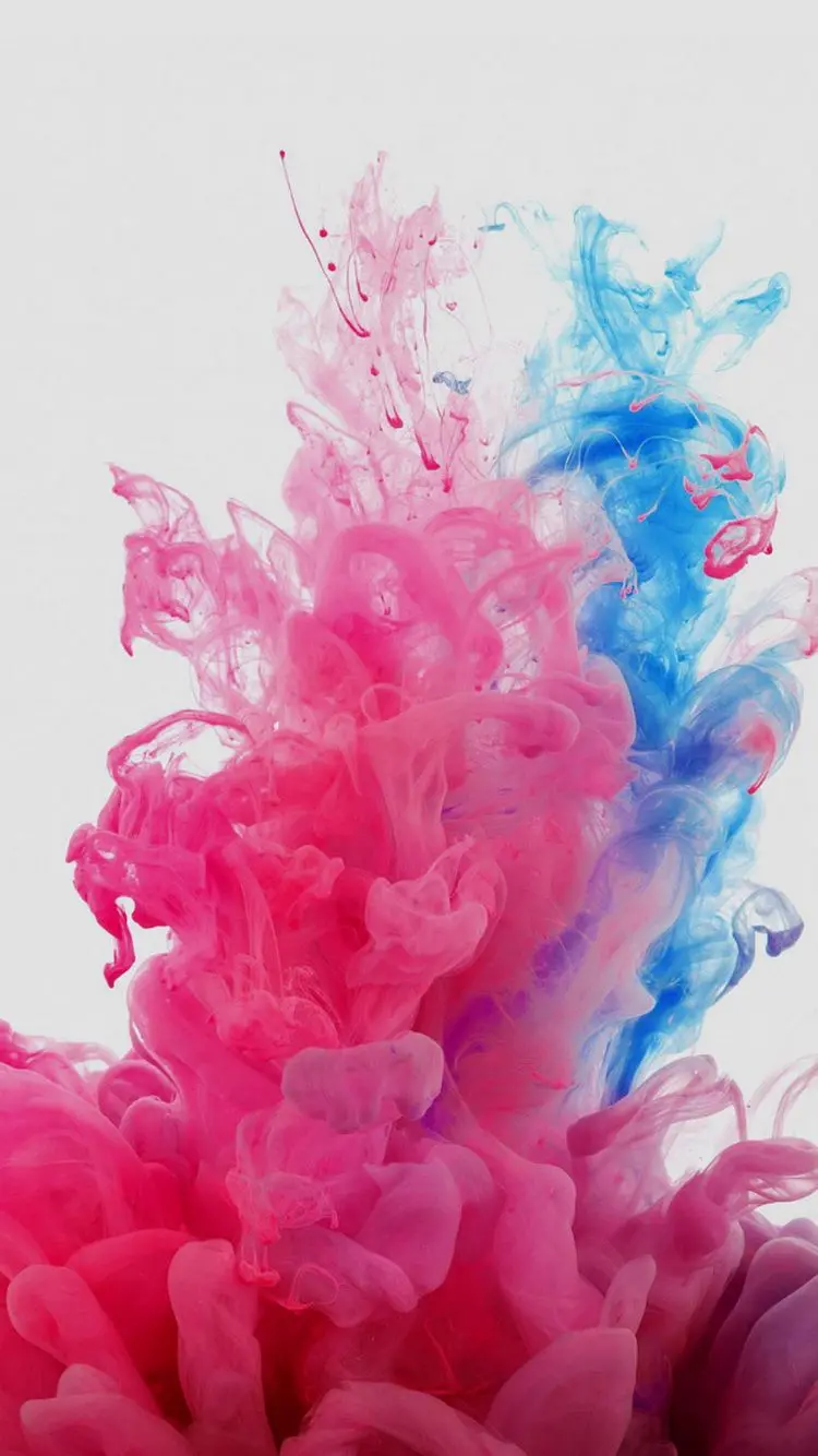 Stylish blue and pink liquid background on a white background for Android phones
