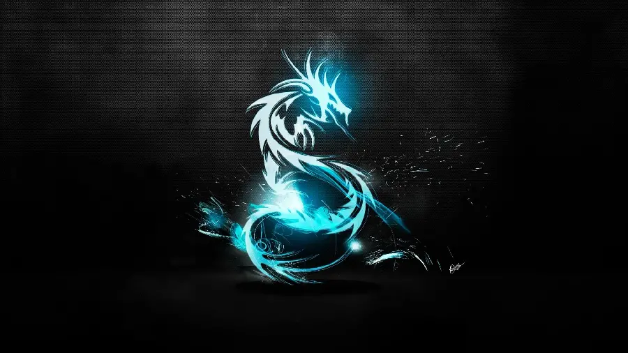 Amazing wallpaper of a high-quality ice blue dragon 