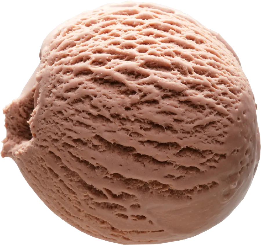 The simplest uploaded image of a chocolate ice cream scoop