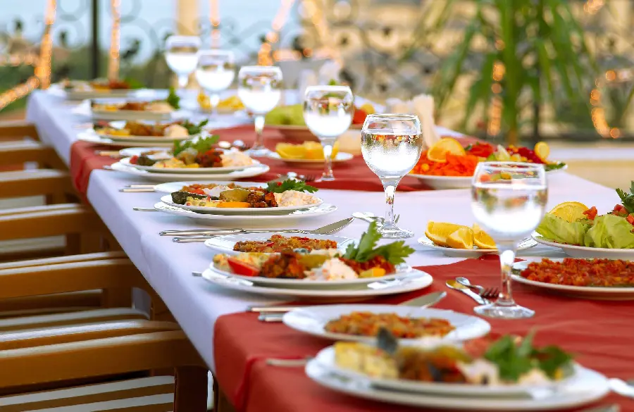 Colorful and Glazed Restaurant Table Poster for Free Printing