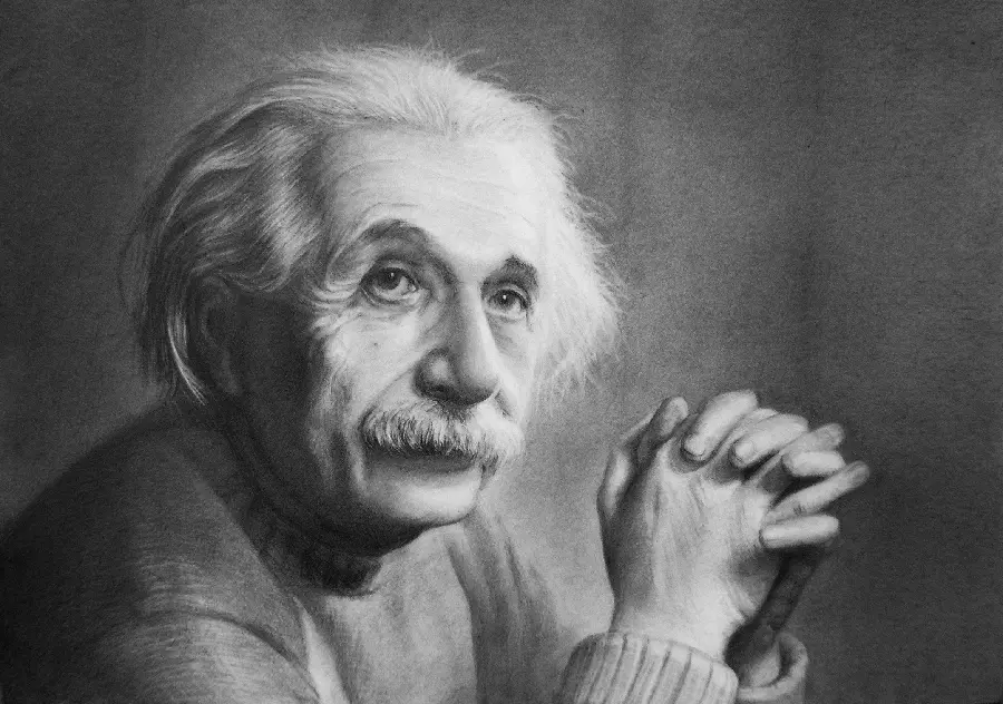 A spectacular photo of the founder of the photonic theory of light in the world, Albert Einstein