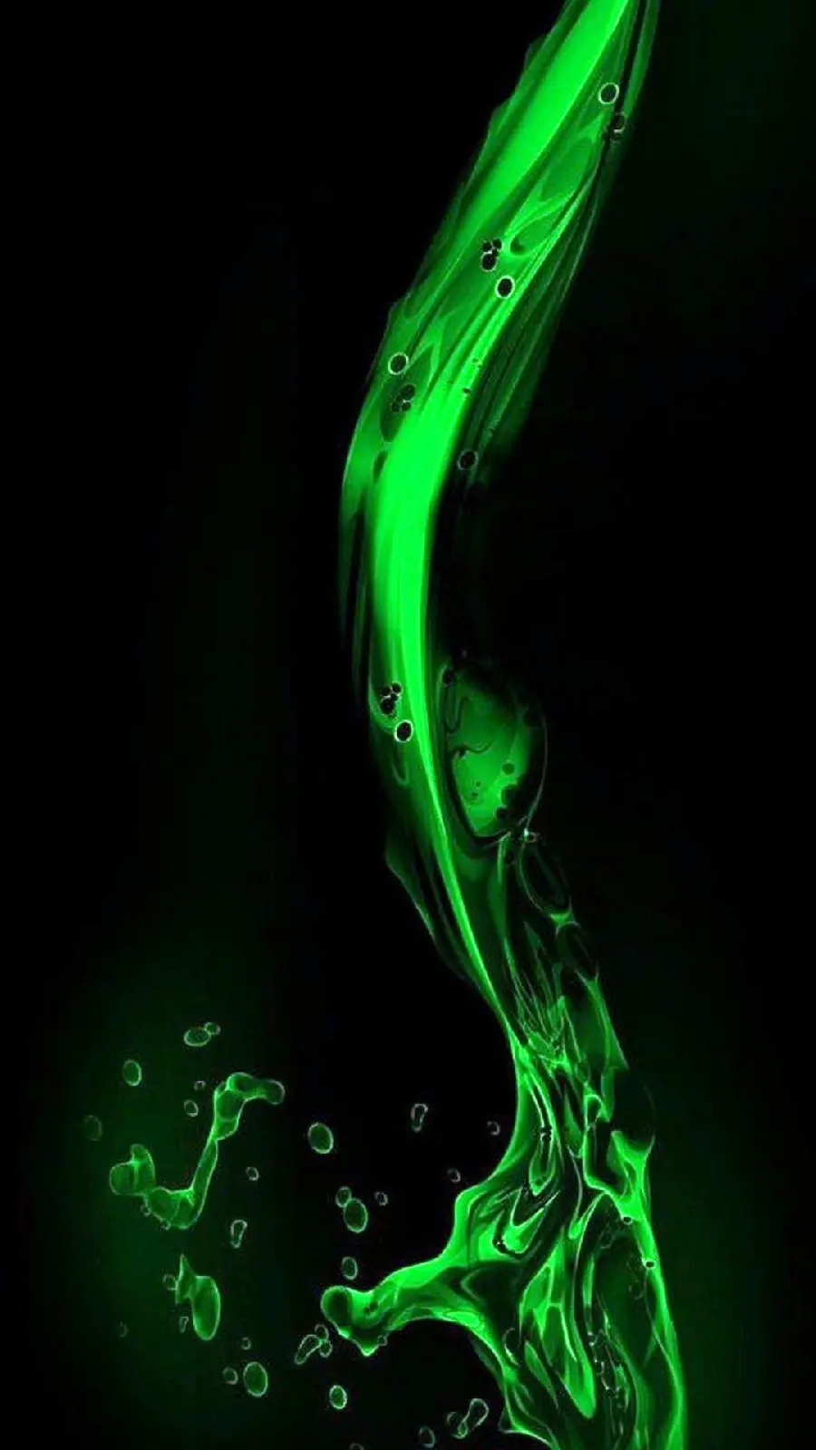 Glorious green and black background with abstract liquid design for iphone