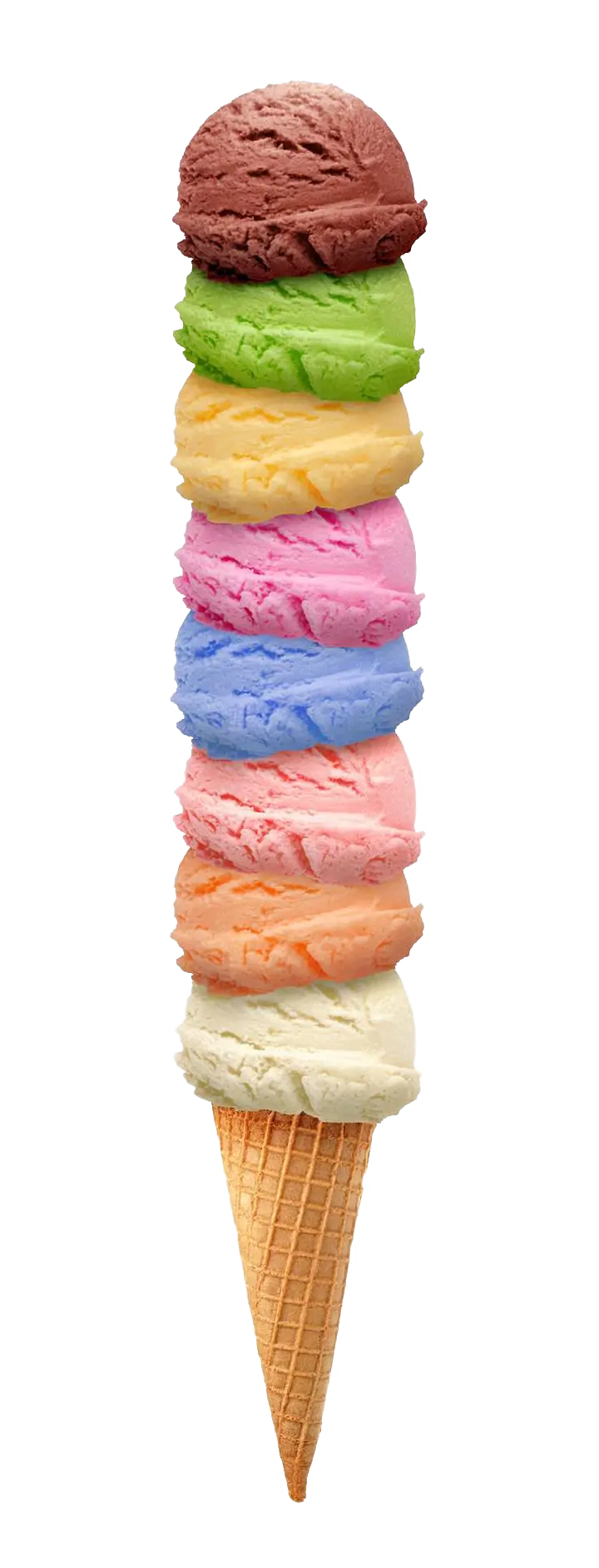 The longest imageReal ice cream cone tower with different flavors 