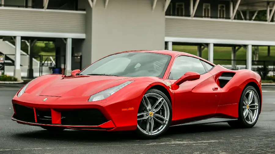 Great boyish computer background with the most beautiful Ferrari car in the world