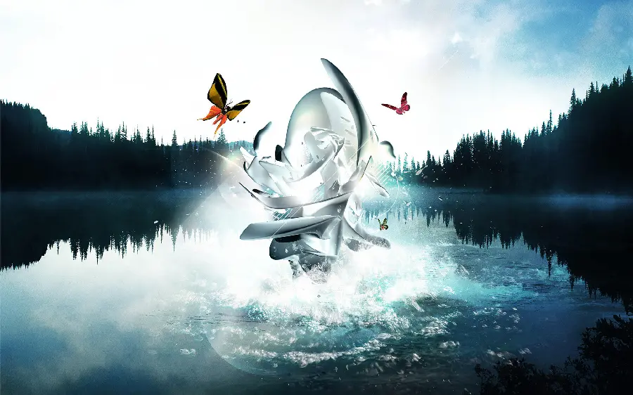The Most Dreamy Profile Picture and Background of Anime Butterfly in a Fantasy and Fantasy Landscape for Social Networks