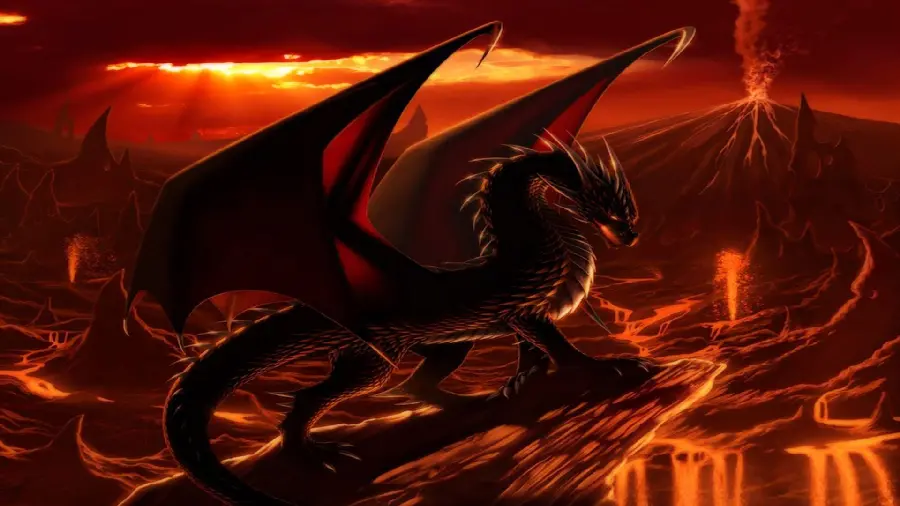 Awesome dragon background with attractive and amazing wings 
