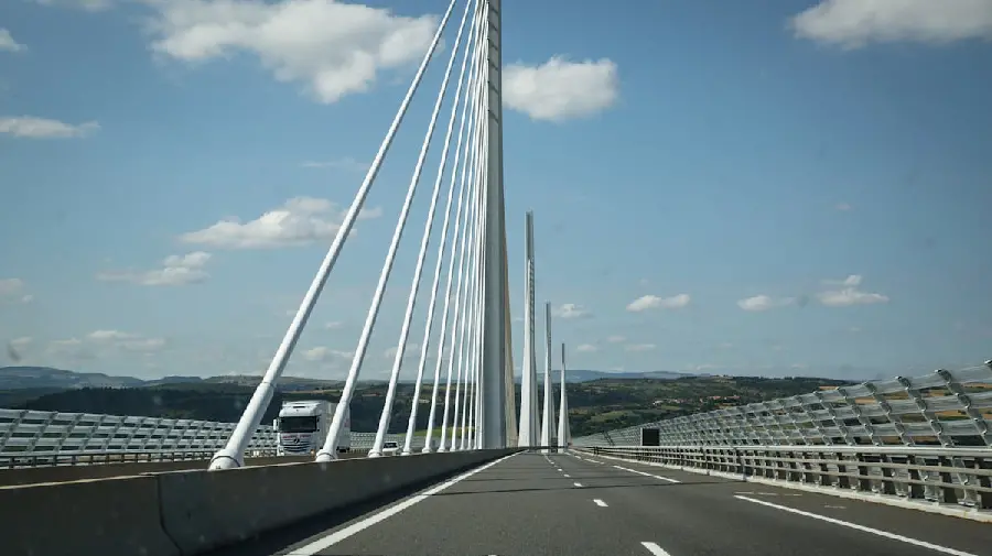 Stock photo of the tallest bridge in the world, Millau Bridge in France