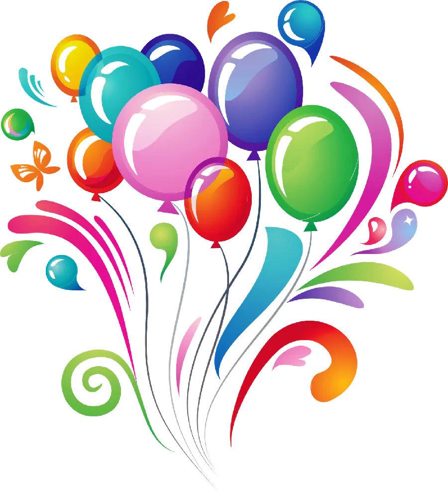Free and high-quality image of a computer graphic balloon with a white background 