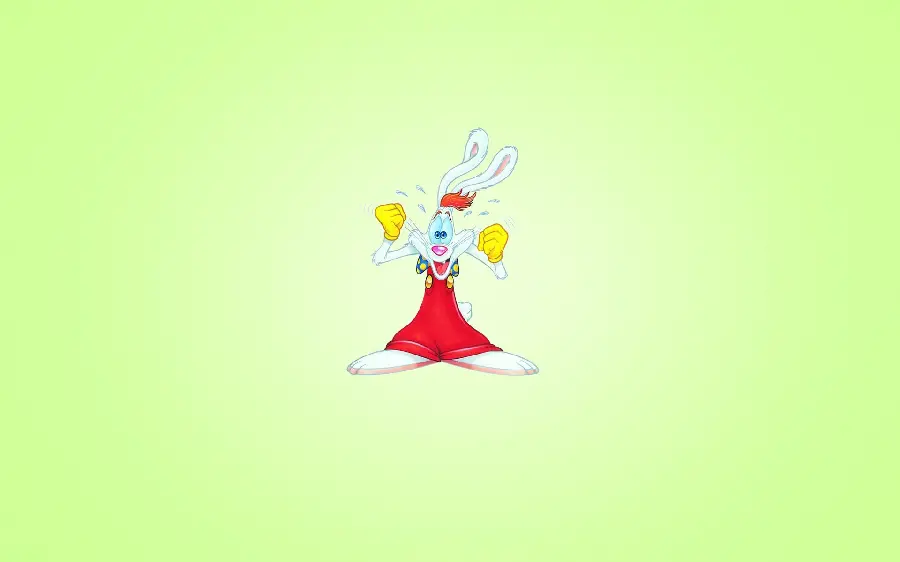 Download wallpaper of the cartoon rabbit Gogol in his red dress 