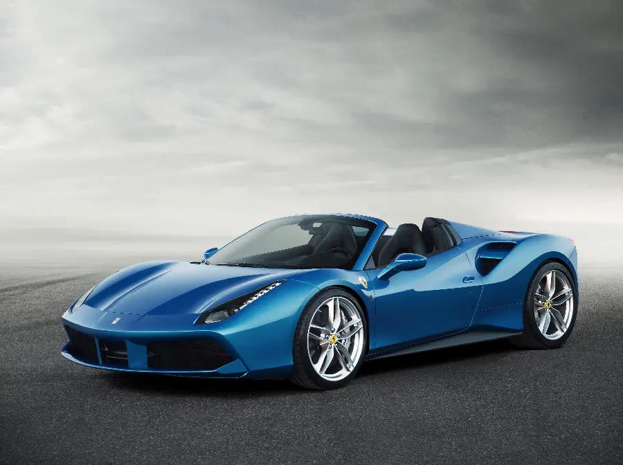 The most beautiful laptop wallpaper of the cool blue Ferrari 488 Spider