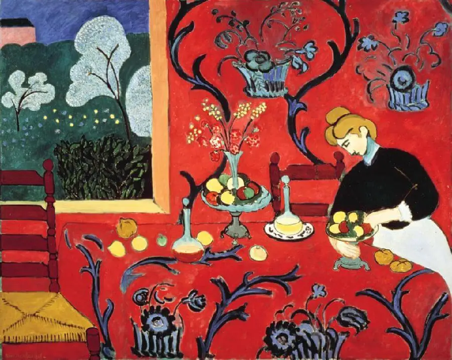  A painting in the Fauvism style called Harmony in RennesG with the Red Room