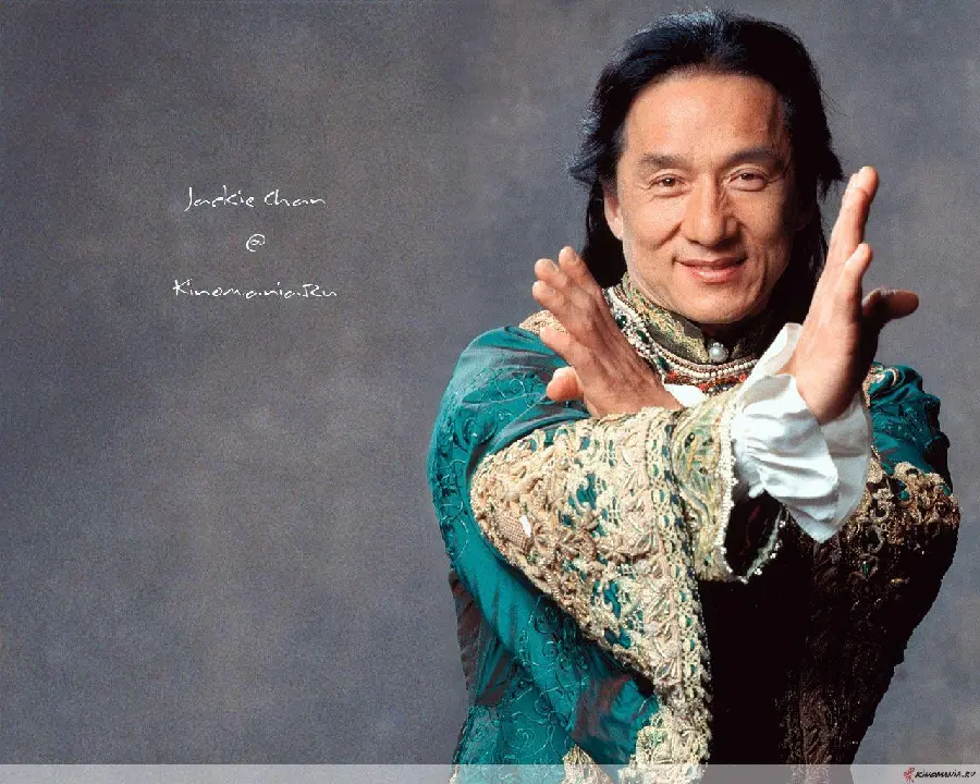 Background Jackie Chan in the movie Shanghai Noon with a combination of action and martial arts