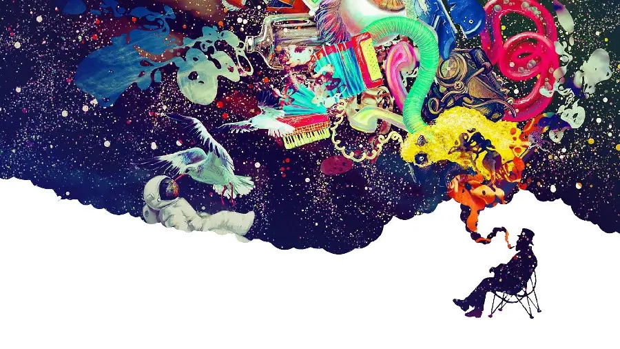 Download a cool and professional abstract surreal design wallpaper for lovers of astronautics, astronomy and planets