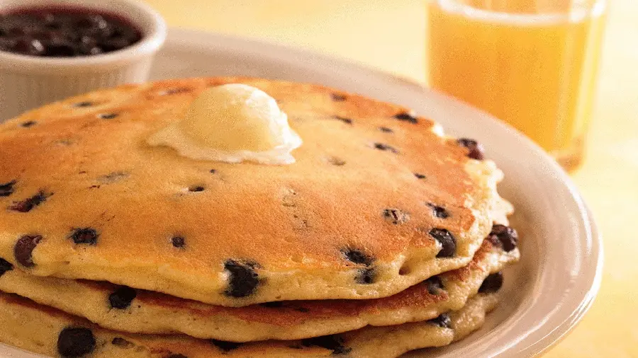 Download free photo of simple homemade raisin puffy pancakes