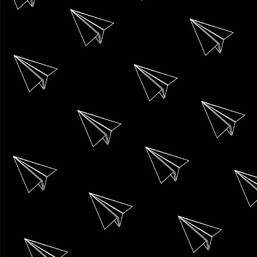 Black and white background with paper airplane design for editing program