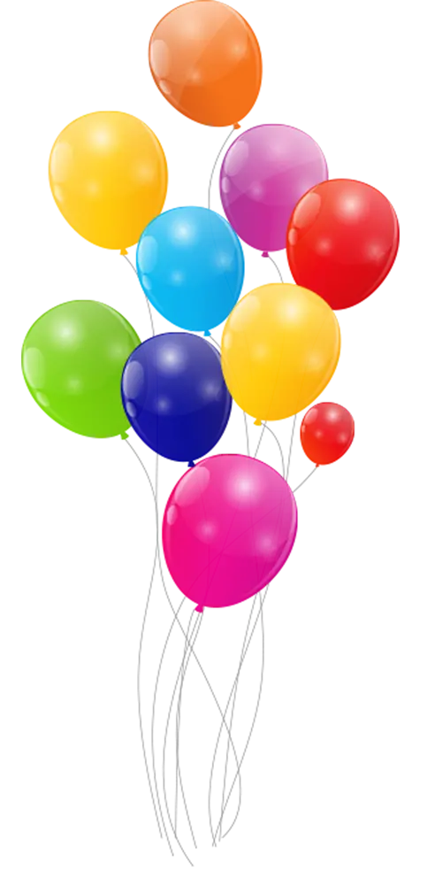 Free PNG image of colored balloons cut out with a white background